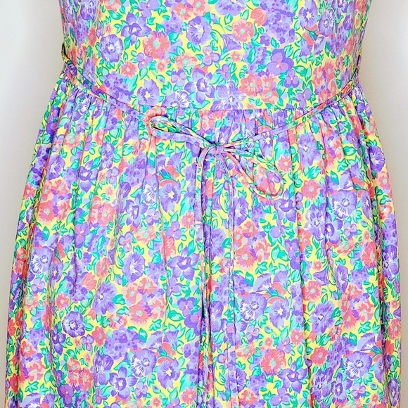 Tikal Trading Co Maxi Dress Cottagecore Floral Print 90's BOHO Coastal Modest Lg - Picture 7 of 11